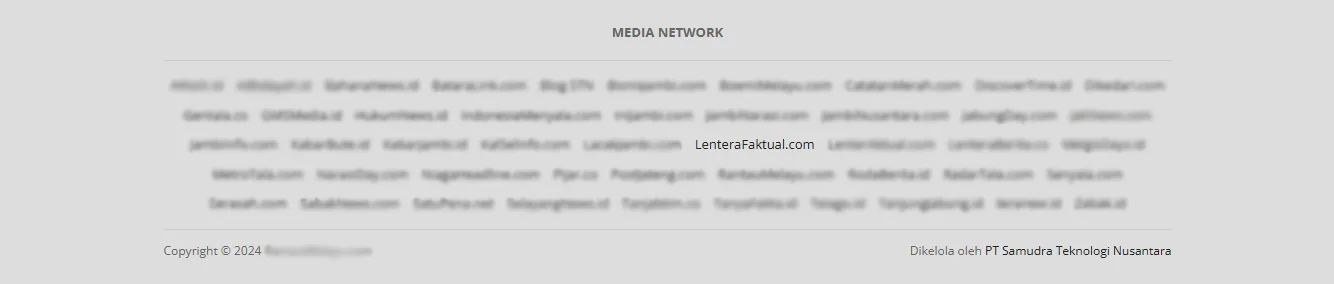 Tangkapan Layar bagian footer salah satu media (orasi.id)
