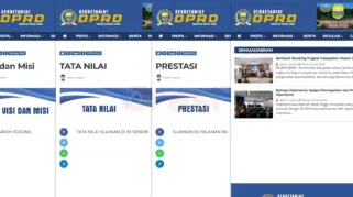 Kolase tangkapan layar beberapa halaman website https://setwan.muarojambikab.go.id