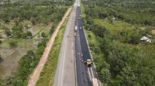 Progres pembangunan Jalan Tol Palembang–Betung. (Dok. Hutama Karya)