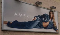 Campaign poster starring Sydney Sweeney displayed outside the American Eagle Outfitters store, in New York. (Doc: Yuki Iwamura/AP)