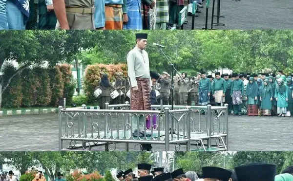 Bupati Mhd Fadhil Arief saat upacara berlangsung