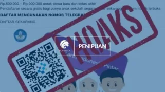 Tangkapan Layar Hoaks tentang Tautan Pendaftaran Bantuan PIP Juli 2025. (Foto: komdigi.go.id)