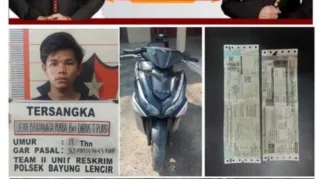 Pelaku saat di Mapolsek Bayung Lencir. (ist)