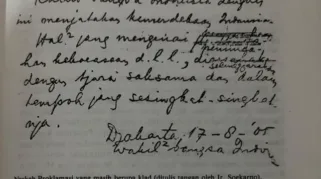 Gambar Naskah atau teks proklamasi yang diklaim tulisan tangan Bung Karno sebelum diketik dan dibacakan. (Istimewa)