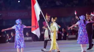 Kontingen Indonesia menampilkan budaya Bali dan Batak di pembukaan Asian Games 2026, (Foto: NOC Indonesia)